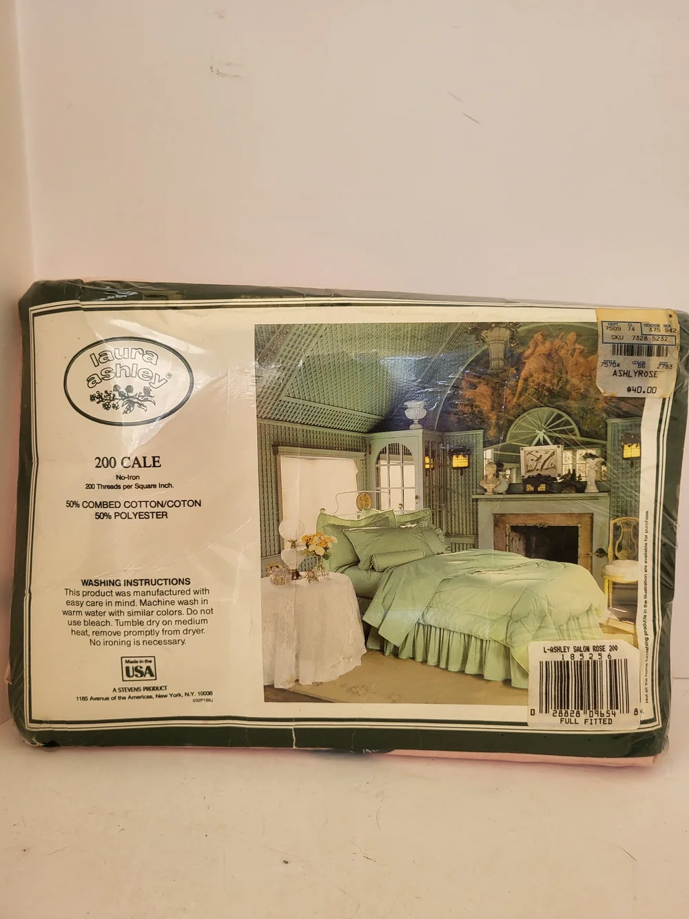 Laura Ashley Salon Rose FULL Fitted Sheet NWT